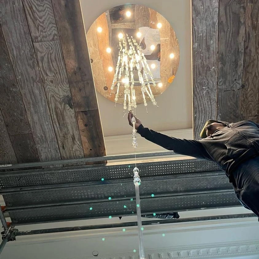 Hand-Stringing Crystal Chandelier